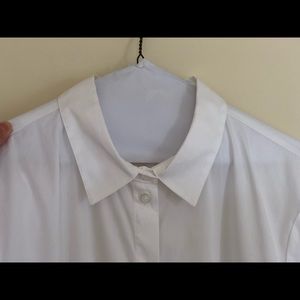 Button down with forward point collar.